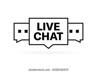 Live chat speech bubble. Live chat banner icon. Linear style. Vector icon
