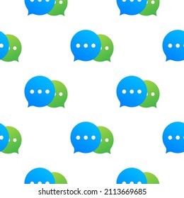 Live chat speech bubbles pattern. Blue chat bubbles pattern. Vector stock illustration.