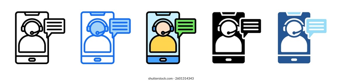 Live Chat Support Icon Set Multiple Style Collection