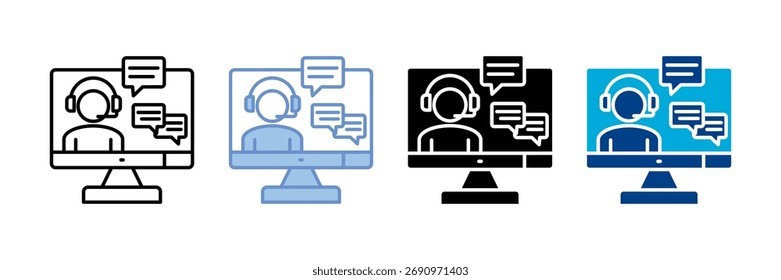 Live Chat Support Icon Set Multiple Style Collection
