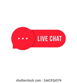 live chat support like red bubble. flat cartoon style trend modern simple logotype graphic website design element isolated on white background. concept of messenger symbol or pictogram and opinion