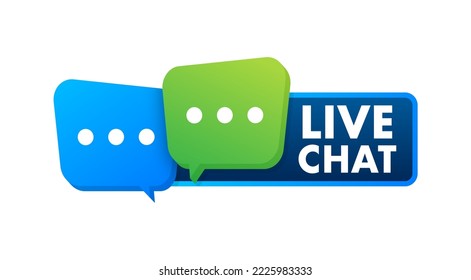 chat en directo. Servicio de soporte técnico. Comunicación en vivo. Ilustración de material vectorial.