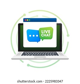live chat. Support service. Live communication. Vector stock illustration.