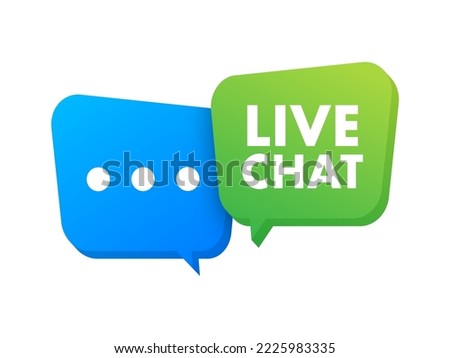 live chat. Support service. Live communication. Vector stock illustration.