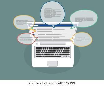 Live chat.  Technology Concept.  Live Chat Chatting on application Communication Digital Web and social network Concept.