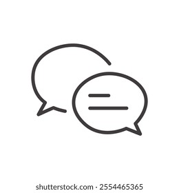 Live Chat thin liner icon vector.