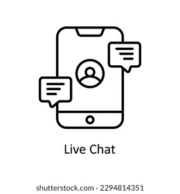 Live Chat  Vector   outline Icons. Simple stock illustration stock