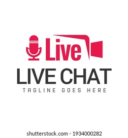 Live chat video logo design vector icon symbol template