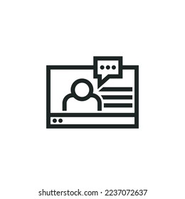 Live chat website icon isolated on white background