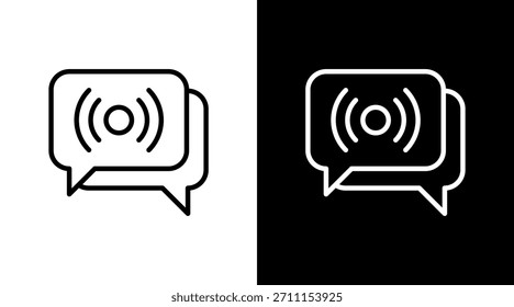 Diseño de conjunto de iconos blanco Chat en vivo