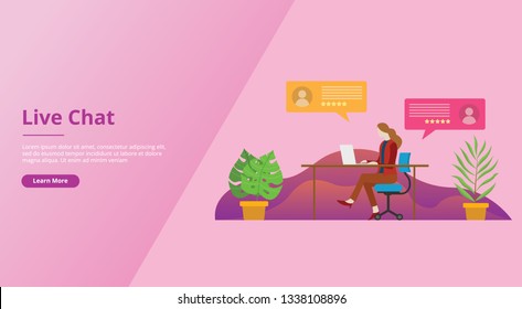 live chatting technology for website template ui or ux design - vector