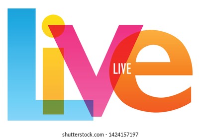 LIVE colorful vector concept word typography banner