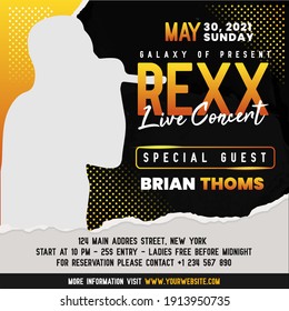 Live Concert Music Flyer Social Media Post Template