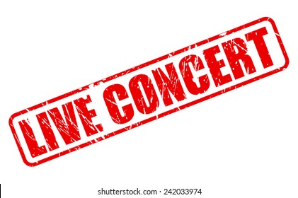 Live concert red stamp text on white
