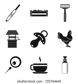 Live in countryside icons set. Simple set of 9 live in countryside vector icons for web isolated on white background