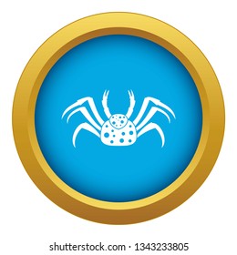 Live crab icon blue vector isolated on white background for any design