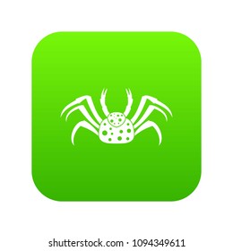 Live crab icon digital green for any design isolated on white vector illustration