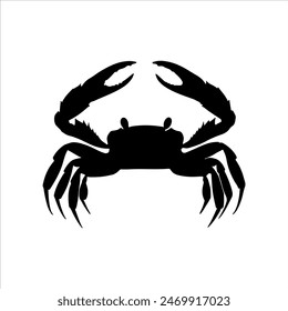 Live crab silhouette isolated on white background. Live crab icon vector illustration design.