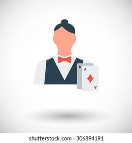 Live dealer icon. Flat vector related icon for web and mobile applications. It can be used as - logo, pictogram, icon, infographic element. Vector Illustration. 