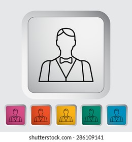 Live Dealer. Single Flat Icon On The Button. Vector Illustration.