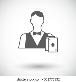 Live Dealer. Single Flat Icon On White Background. Vector Illustration.