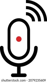 Live delivery microphone icon. vector.