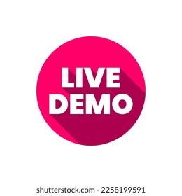 Live demo icon badge label icon design vector