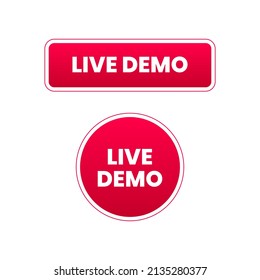 Live demo teaching demonstrate concept button icon label design vector