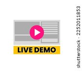 Live Demo Training Seminar Courses Program Icon Sign Banner Design Vector