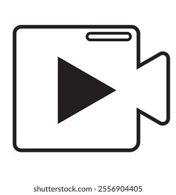 live digital play camera camcorder design black button icon vector . 333