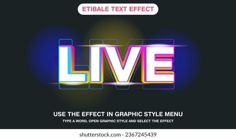 Live editable text effect in modern trend style