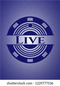 Live emblem with jean texture