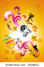 Live and Energetic! Vector illustration with various element - No Flattened Transparencies.