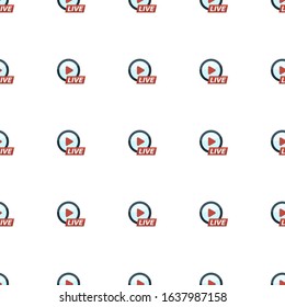 Live Event Streaming icon pattern seamless isolated on white background. Editable flat Live Event Streaming icon. Live Event Streaming icon pattern for web and mobile.