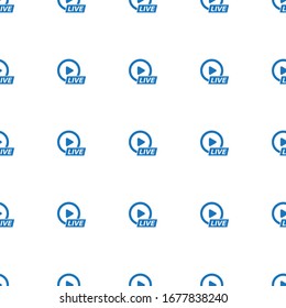 Live Event Streaming icon pattern seamless isolated on white background. Editable filled Live Event Streaming icon. Live Event Streaming icon pattern for web and mobile.