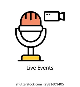 Ilustración de diseño de esquema relleno de eventos en vivo. Símbolo del archivo EPS 10 de fondo blanco 