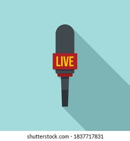 Live fake news icon. Flat illustration of live fake news vector icon for web design
