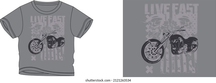 LIVE FAST t-shirt design background color is a gray and t-shirt color is a gray beautiful color and beautiful design