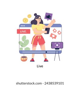 Live  flat style design vector stock illustrations. 