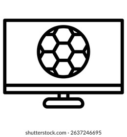 live football icon Simple thin line stroke