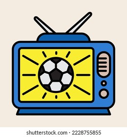 Live football match icon on television