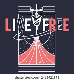 live free .Logo .T shirt graphic design