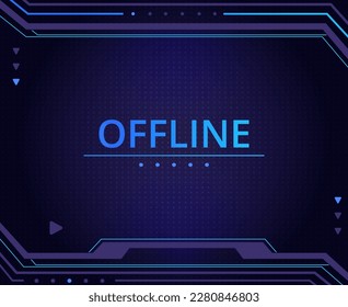 Live game stream banner. Offline gaming streaming interface, mmo stream standby mode flat vector background illustration. Garish game broadcast poster