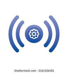 live gear logo gradient design template icon