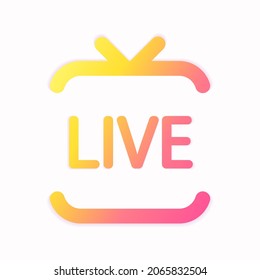 Live gradient button template. Button blank for channel decoration. Vector illustration 