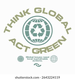 Live green, Environment sustainability quotes t-shirt design, Green living poster graphic, Environmental graphic for print, Ecological and nature phrase typography,  Ecology design