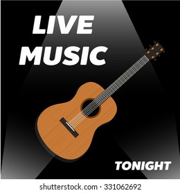 live guitar classic instrument music vector
