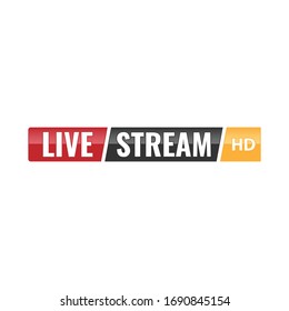Live HD logo video streaming icon bars design vector template