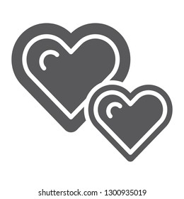 Live hearts glyph icon, love and like, heart sign, vector graphics, a solid pattern on a white background, eps 10.