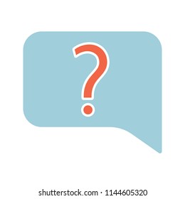 Live help chat glyph color icon. FAQ. Contact support. Discussion forum. Speech bubble with question mark. Silhouette symbol on white background with no outline. Negative space. Vector illustration